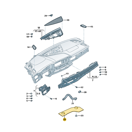 Cache inférieur de tableau de bord Audi A5 B9 2016- Cache inférieur de tableau de bord Audi A5 B9 2016-