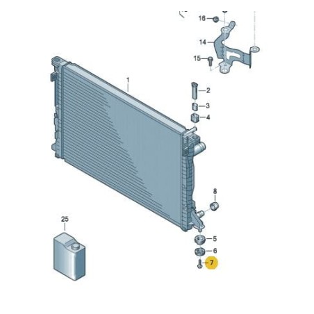 Vis de fixation inférieure du radiateur VW AUDI 7x22 Vis de fixation inférieure du radiateur VW AUDI 7x22