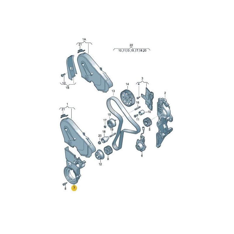 Cache inférieur de courroie de distribution 1.6 2.0 TDI VW AUDI SEAT SKODA