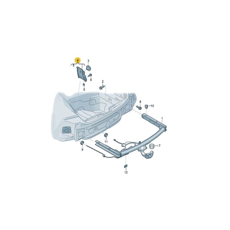 Support de levier de déverrouillage d'attelage Audi A6 C7 2011-2018 AVANT Support de levier de déverrouillage d'attelage Audi A6 C7 2011-2018 AVANT