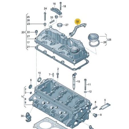 Durite de reniflard d'huile 1.6 2.0 TDI Durite de reniflard d'huile 1.6 2.0 TDI
