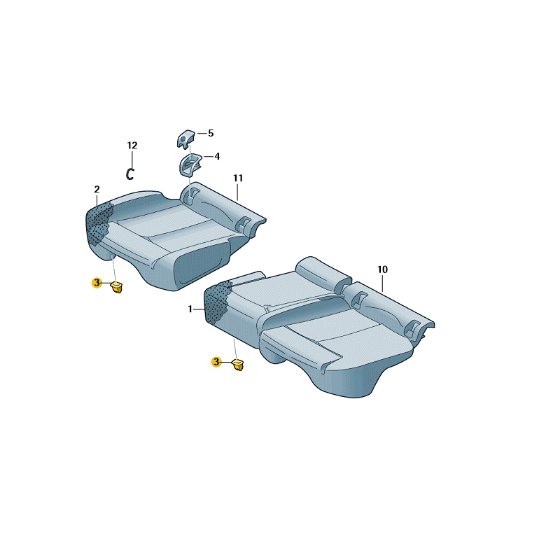 Clip de siège arrière Audi Q5 Q8 E-tron