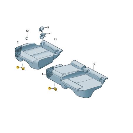 Clip de siège arrière Audi Q5 Q8 E-tron Clip de siège arrière Audi Q5 Q8 E-tron