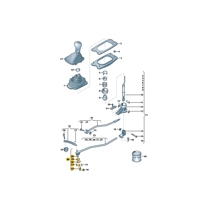 Kit de réparation pour levier de changement de vitesse Audi A4 B8 / A5 / A6