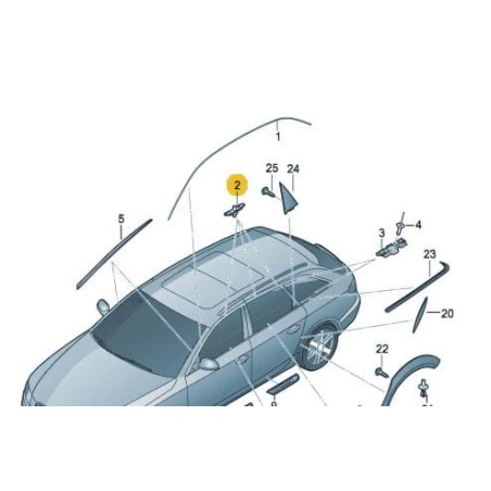 Clip de moulure de toit Audi A4 A6 Q3 Q5 Clip de moulure de toit Audi A4 A6 Q3 Q5
