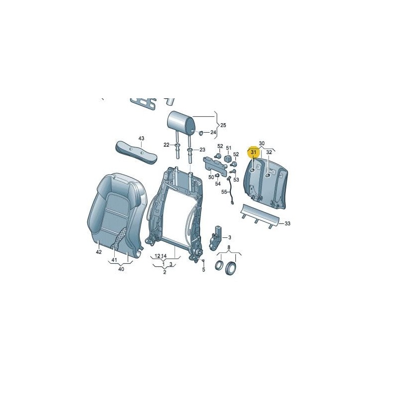 Clip supérieur de dossier Audi A4 B6