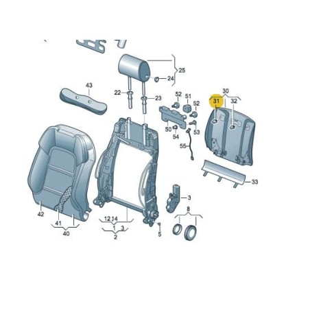 Clip supérieur de dossier Audi A4 B6 Clip supérieur de dossier Audi A4 B6