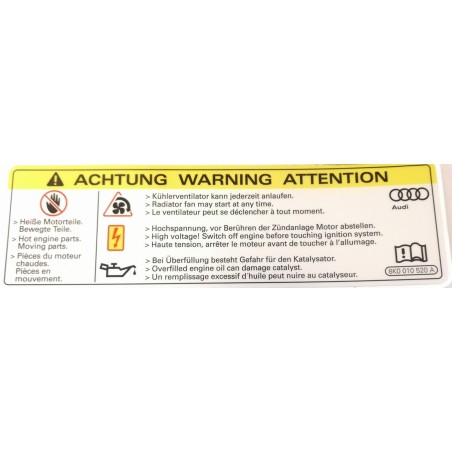 Autocollant huile moteur sur-remplie Autocollant huile moteur sur-remplie