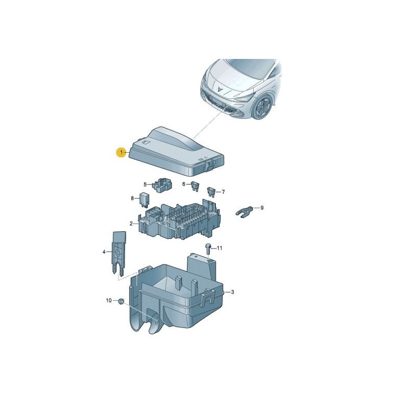 Couvercle de boîte à fusibles supérieur VW SEAT SKODA AUDI Couvercle de boîte à fusibles supérieur VW SEAT SKODA AUDI