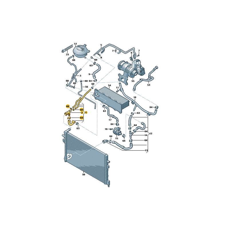 Conduite d'eau de refroidissement supérieure 1.4 TSI A3 Golf VIII Skoda Octavia IV Seat Leon IV Formentor