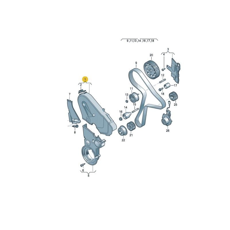 Cache supérieur de courroie de distribution 2.0 TDI Audi A4 A5 A6 Q5