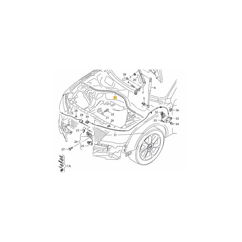 Joint de capot en caoutchouc pour boîte à eau Audi A6