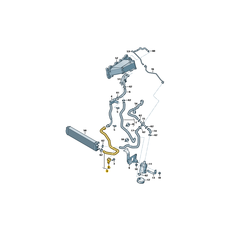 Durite de refroidissement liquide 2.0 TDI Audi A4 B9 A5 2017-