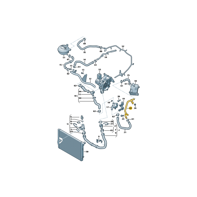 Tuyau de refroidissement d'eau pour refroidisseur d'huile - pompe à eau supplémentaire 2.0 TSI VW AUDI SEAT SKODA