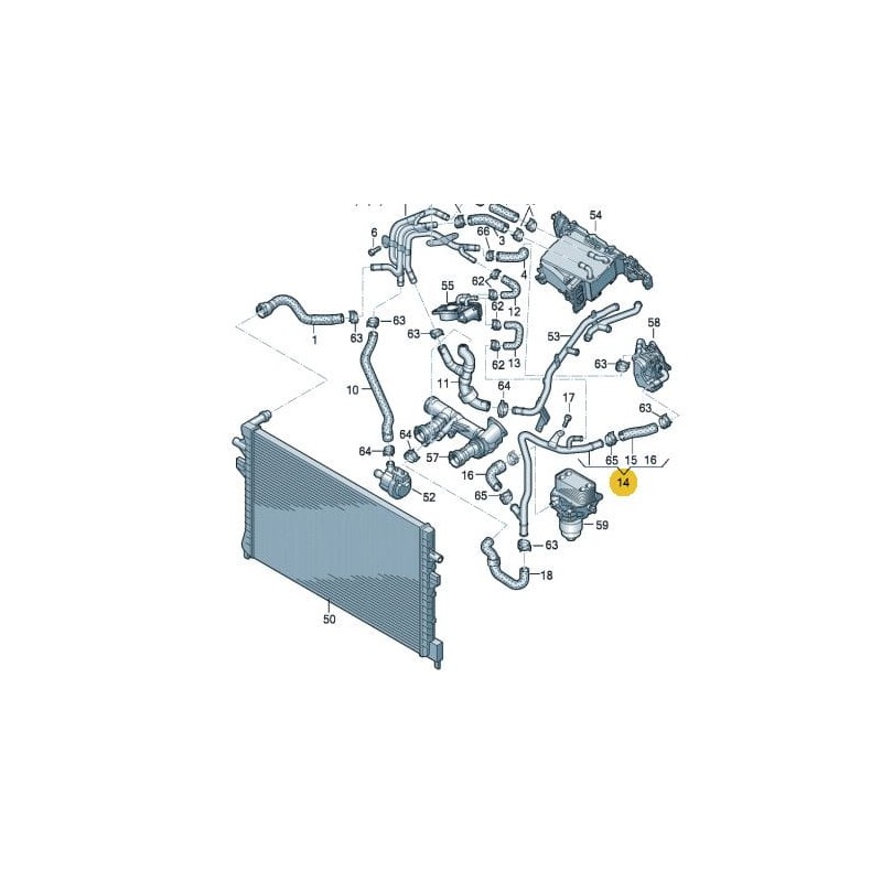 Durite d'eau 1.6 2.0 TDI VW Audi Seat Skoda