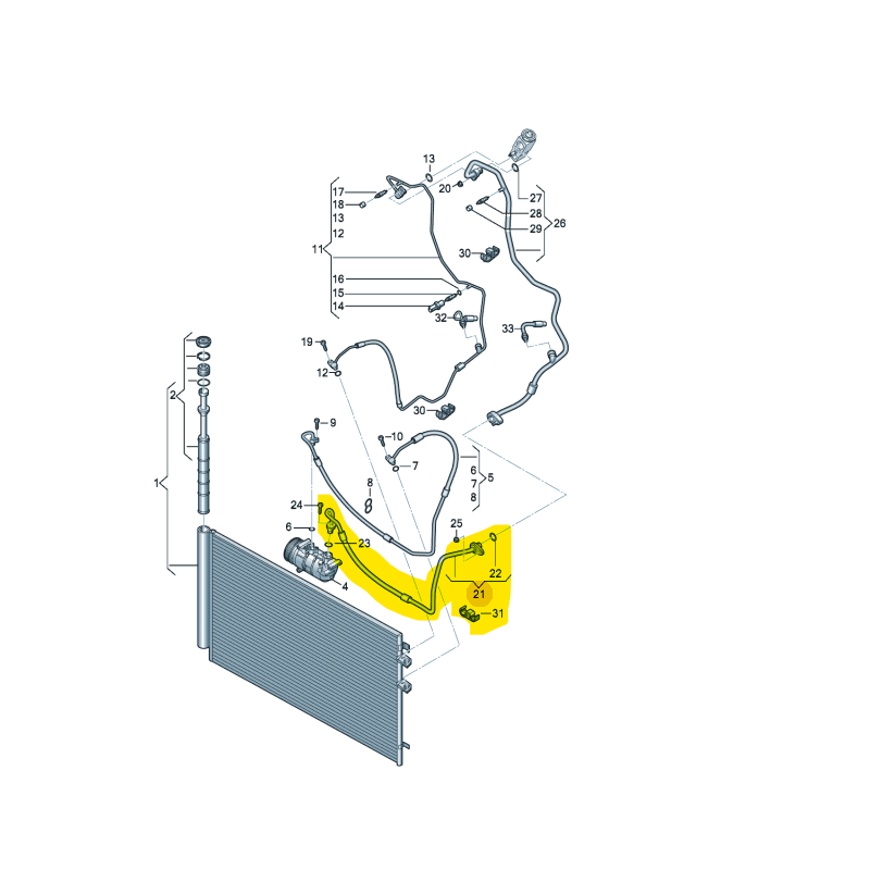 Tuyau de climatisation compresseur-barre VW Crafter 2017-