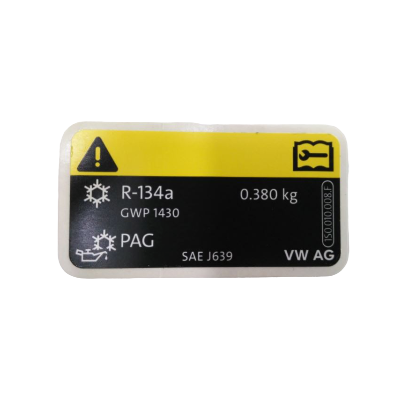 Étiquette d'information AC 380g VW Up! Seat Mii Skoda Citigo