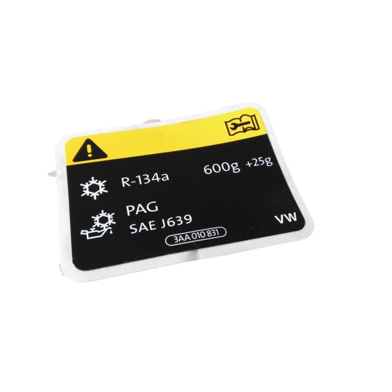 Autocollant étiquette AC 600g R-134a Autocollant étiquette AC 600g R-134a