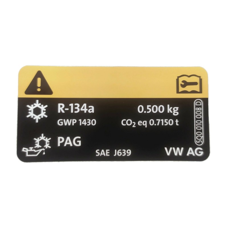 Autocollant étiquette AC 600g R-134a Autocollant étiquette AC 600g R-134a