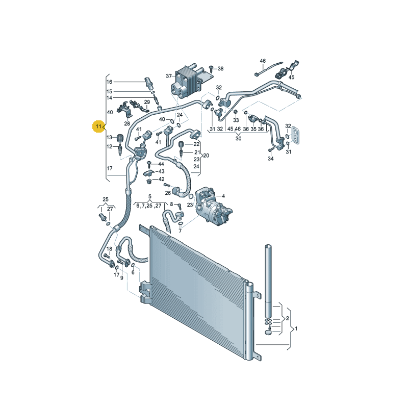 Tuyau de climatisation VW AUDI SEAT SKODA