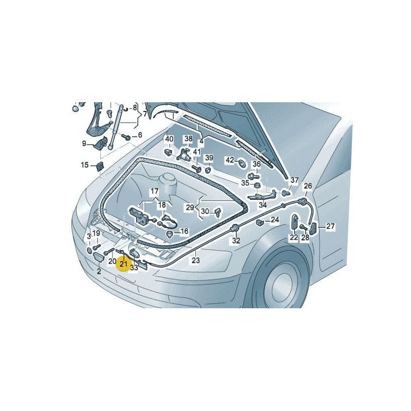 Câble de verrouillage de capot - avant VW Phaeton 2002-2016