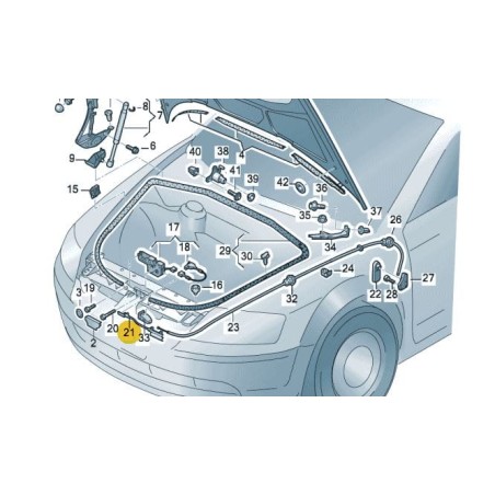 Câble de verrouillage de capot - avant VW Phaeton 2002-2016 Câble de verrouillage de capot - avant VW Phaeton 2002-2016
