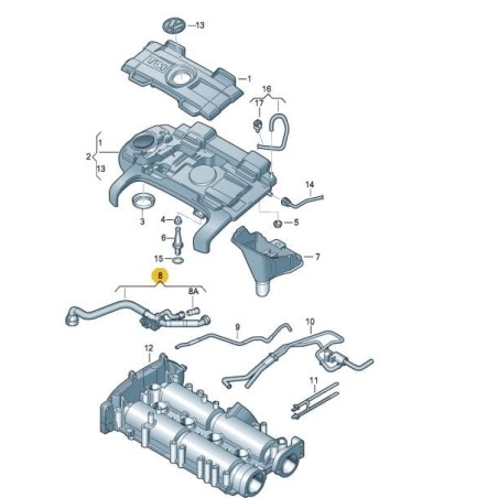 Durite de ventilation 1.4 TSI BMY BLG VW Durite de ventilation 1.4 TSI BMY BLG VW