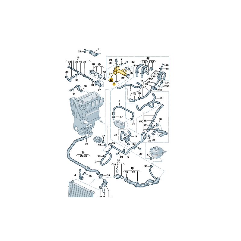 Bride de liquide de refroidissement 1.8 essence AWC VW Sharan Seat Alhambra