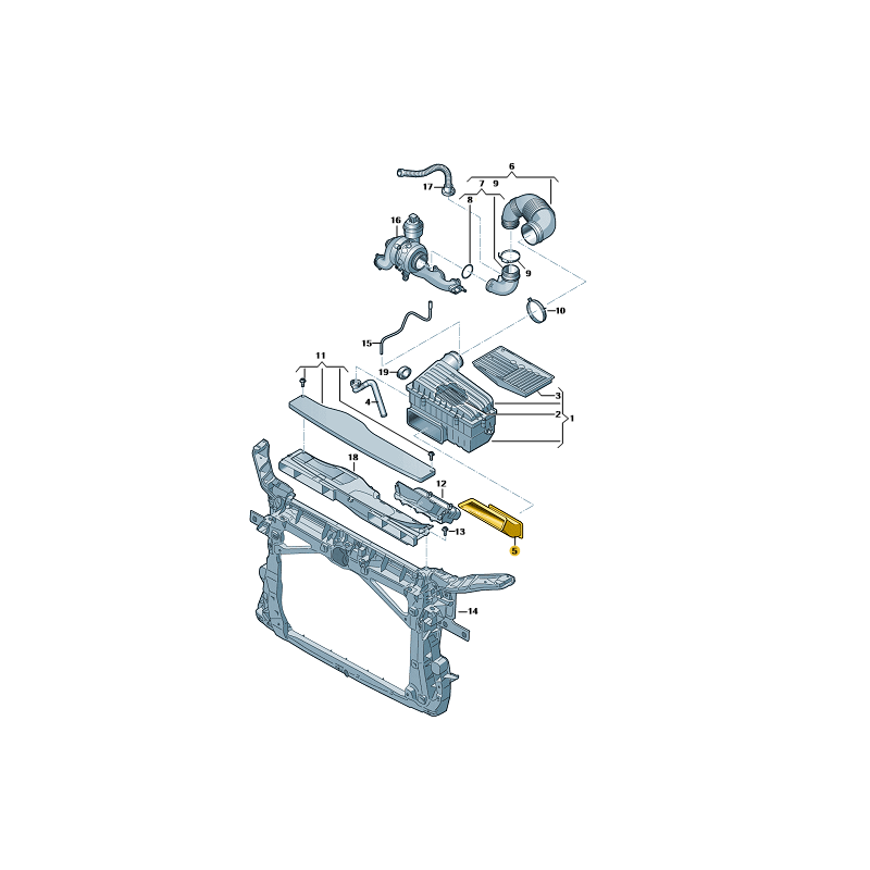 Guide d'admission d'air moteur 1.8 2.0 TSI 2.0 TDI VW Golf VII Jetta Tiguan Allspace