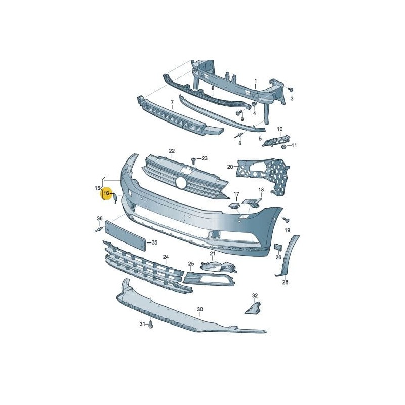 Cache-œil de crochet de remorquage pare-chocs avant VW Passat B8