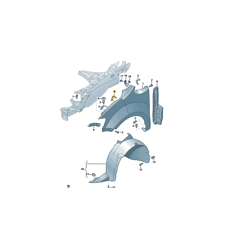 Support d'aile avant VW Sharan SEAT Alhambra