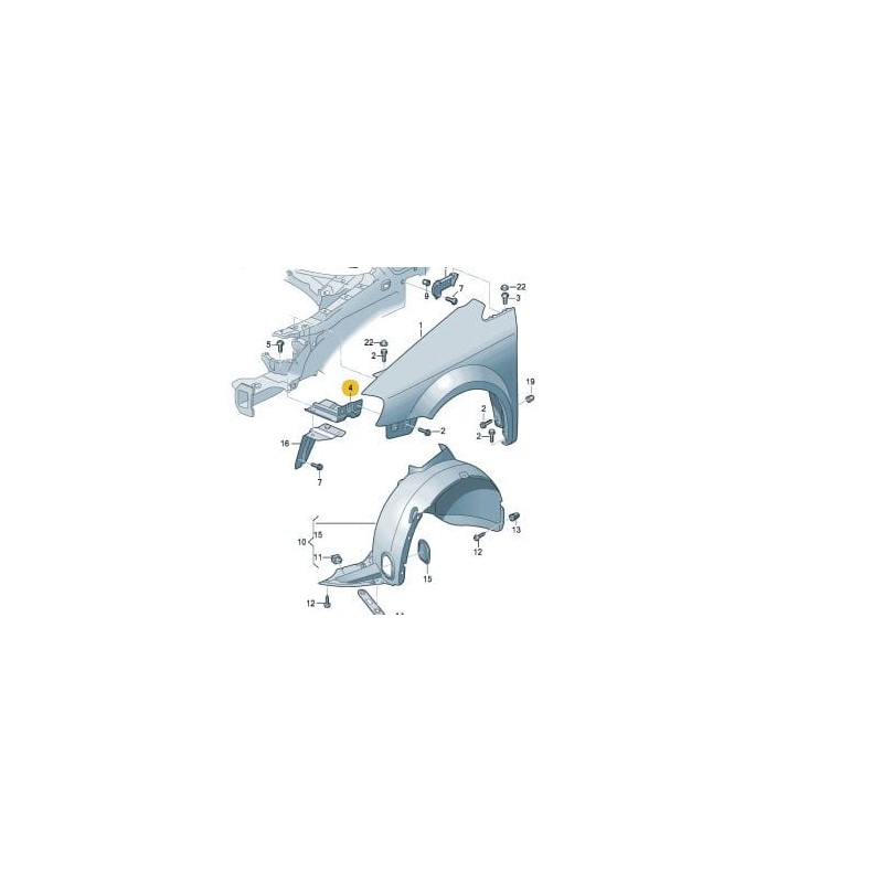 Support supérieur d'aile avant gauche VW Caddy 2016-