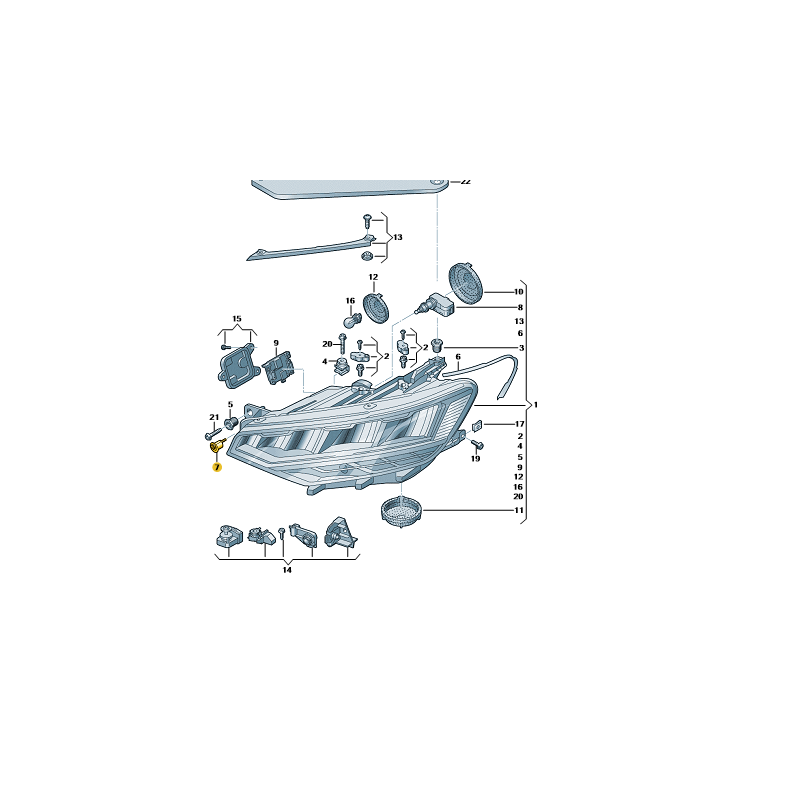 Vis de réglage de phare VW Passat B8 2015-