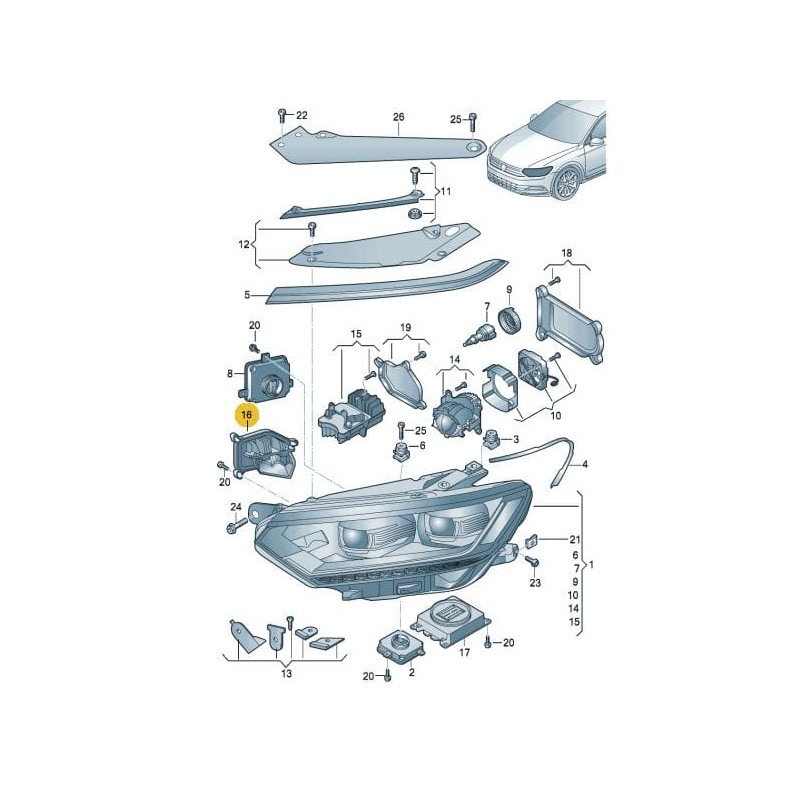 Module de contrôle ballast LED phare VW Passat B8 2015-2019