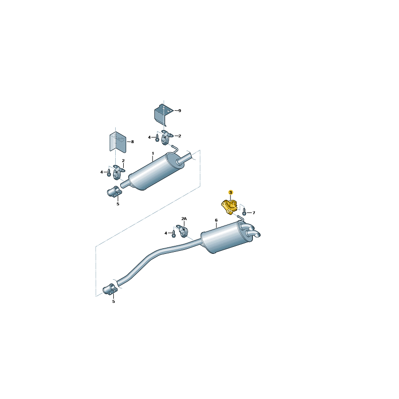 Support d'échappement arrière 1.9 2.0 2.5 TDI 2.0 TSI VW T5 2004-2015 T6 2016-