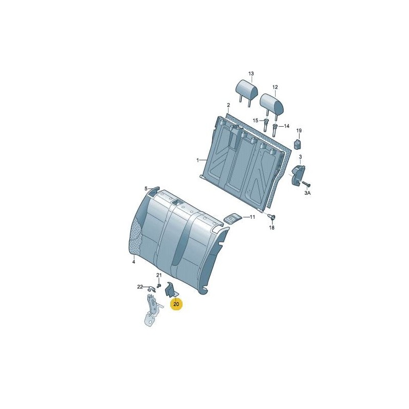 Garniture de siège arrière SEAT Toledo VW Polo SKODA Octavia Rapid