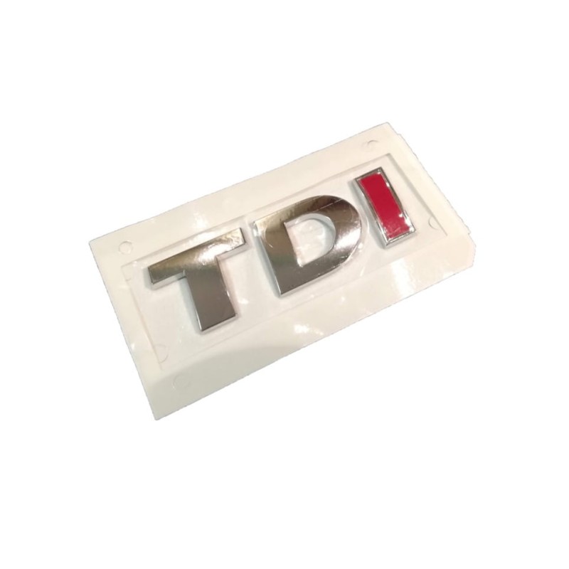Emblème badge de coffre arrière TDI chrome rouge VW Caddy T5 T6 Tiguan Golf Plus