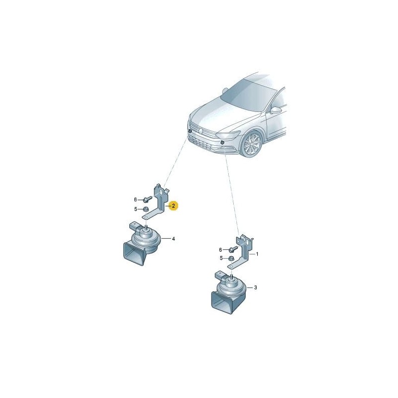 Support de signal sonore droit basse tonalité VW Passat B8