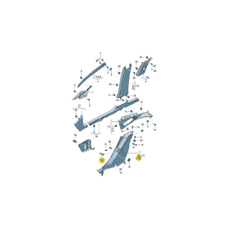 Cache de guide de ceinture de sécurité VW Polo Seat Leon Toledo Altea Arona Ibiza