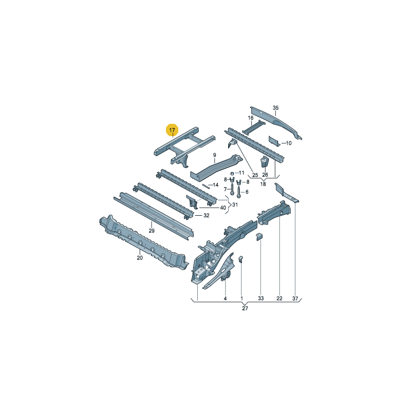 Support pour le support de montage de la roue de secours VW Caddy