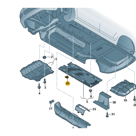 Bouchons de soubassement VW Tiguan 2008-2016