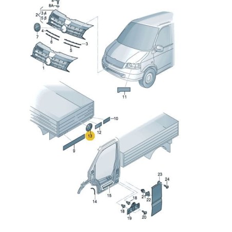 Emblème arrière VW T5