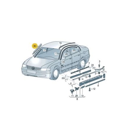 Moulure de pare-brise VW Passat B5 Skoda Superb I