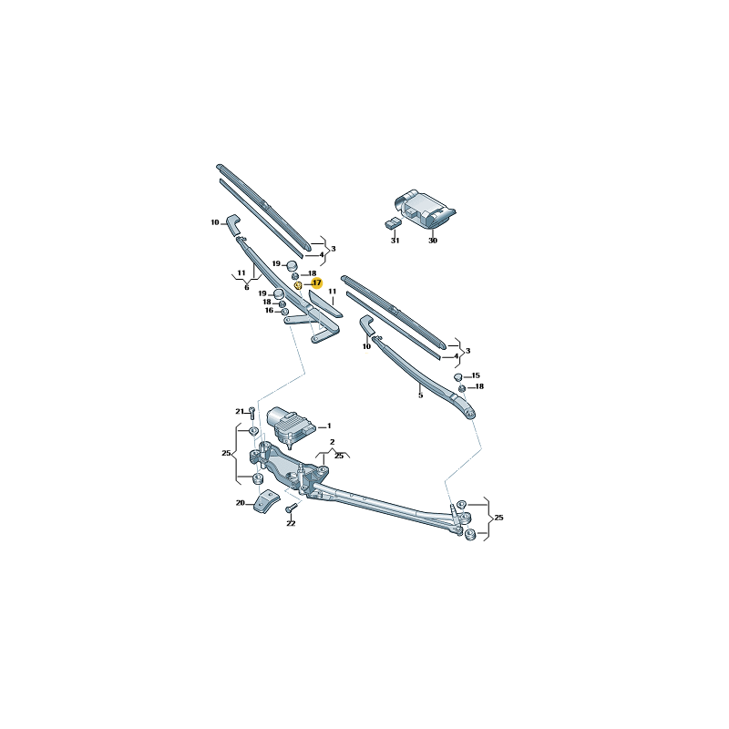 Bague de lave-glace de bras d'essuie-glace VW Touareg 2003-2010