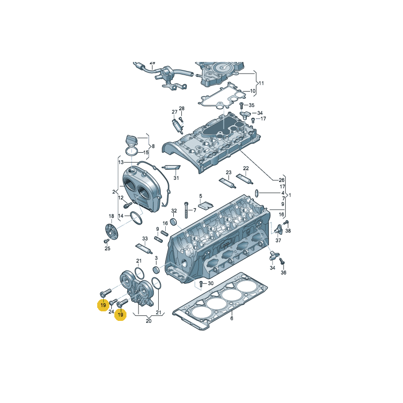 Soupape de contrôle d'arbre à cames 2.0 TSI TFSI VW AUDI SEAT SKODA