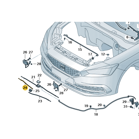 Câble de verrouillage capot Seat Leon IV 2020-