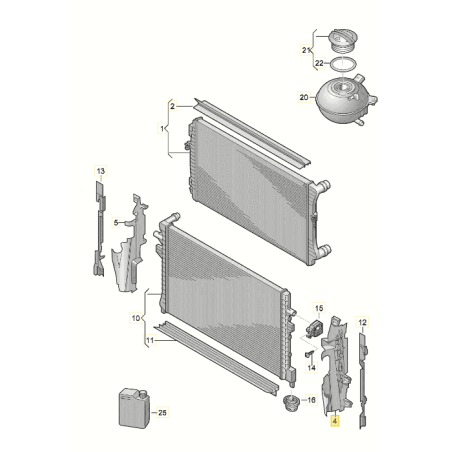 Guide d'air de refroidissement Seat Leon 2013-