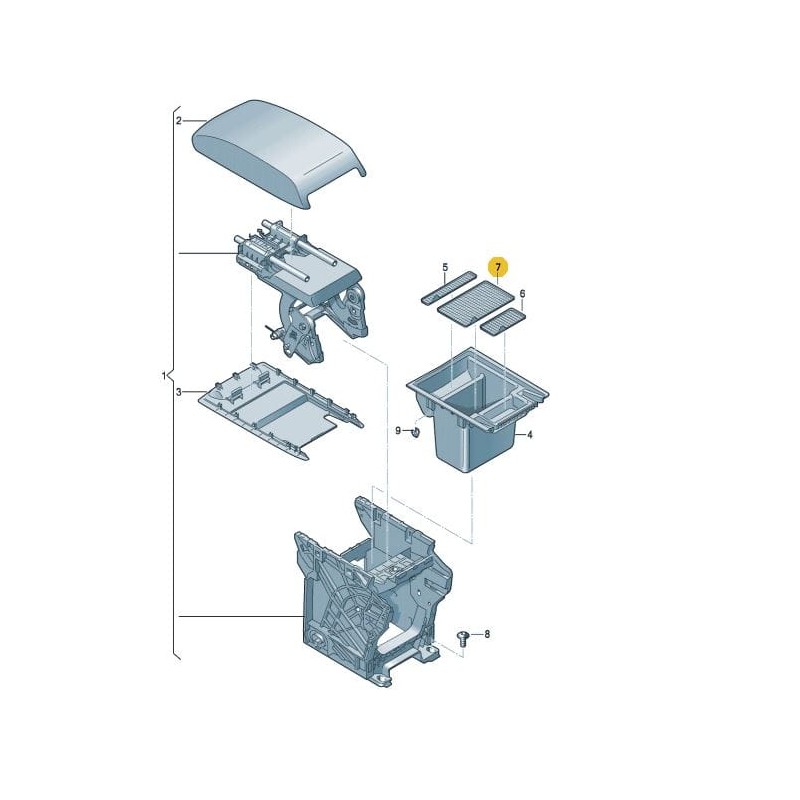 Tapis en caoutchouc pour tiroir Seat Leon 2014-