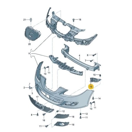 Support de fixation pare-chocs avant SEAT Leon III 2006-2013