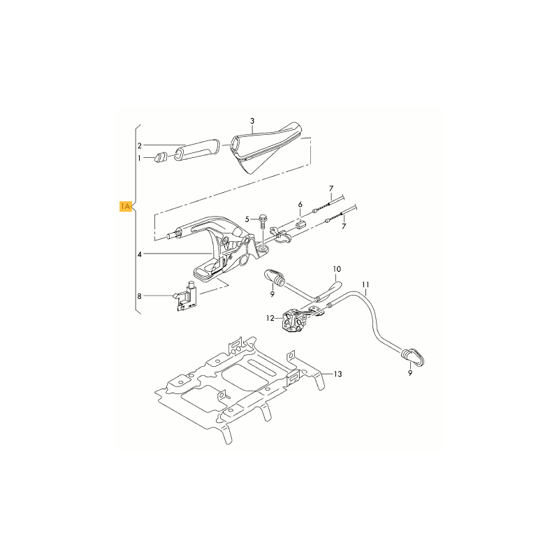 Levier de frein à main avec poignée SEAT LEON III 2013-2020